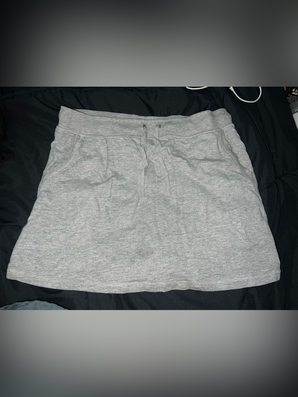 Women's Gray Drawstring Sweat Skort